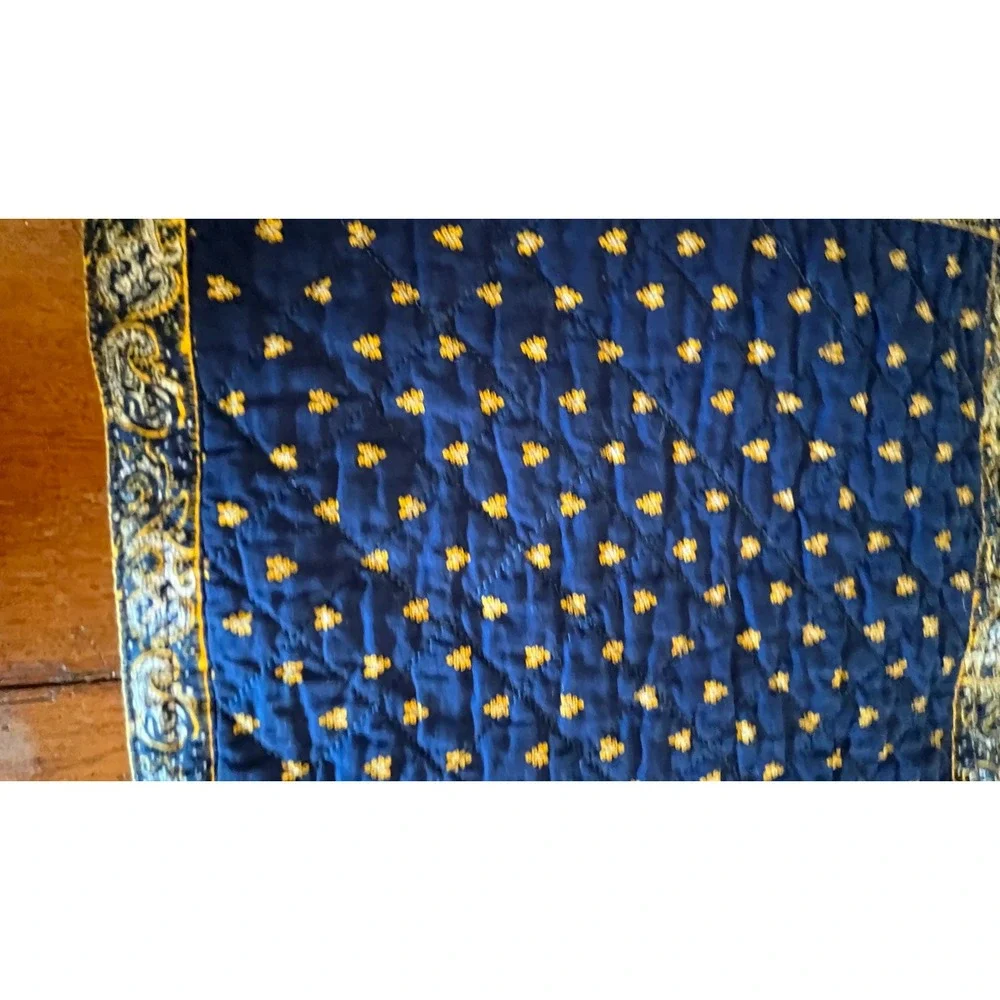 Valdrome French Quilted Placemats Blue Yellow Cotton Provençal set of 8